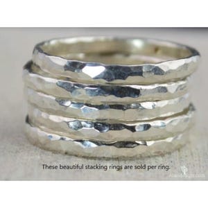 Hammered Sterling Silver Stacking Ring: Super Thick Band