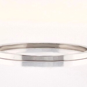 1 mm Solid Weiß Gold Quadrat Ring - Stapeln Spacer Band Bild 2