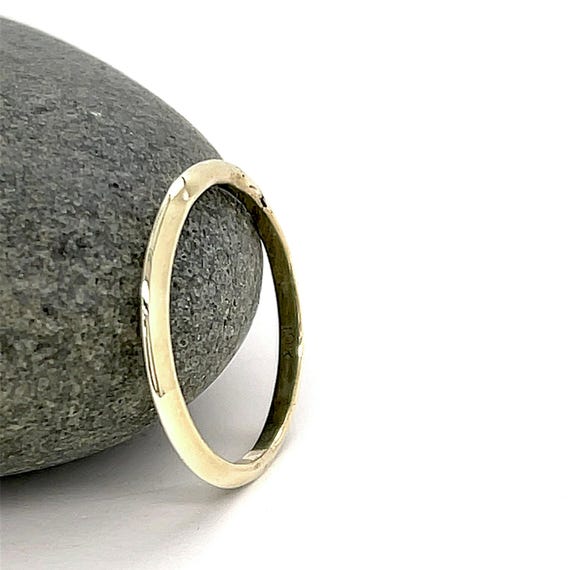 Green Gold Knife Edge Ring, Solid Gold Wedding Band, Handmade