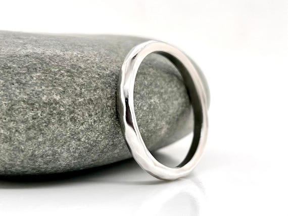 Solid platinum hammered band, 2.5mm wide,  free inside engraving, handmade heirloom quality
