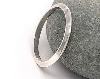 Knife Edge Sterling Silver Ring, Minimalist Triangle Band