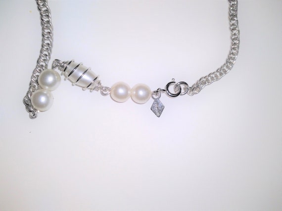 Vintage Sarah Coventry Silver and Pearl Necklace … - image 2