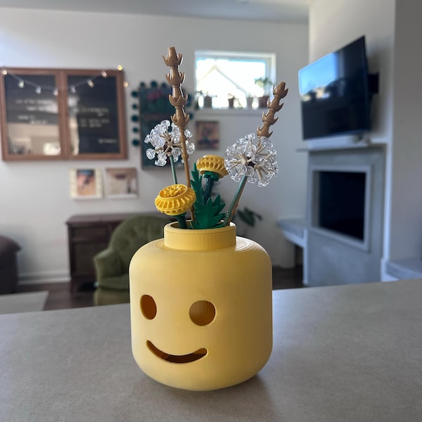 Brick Head Vase - Planter - Pen Holder