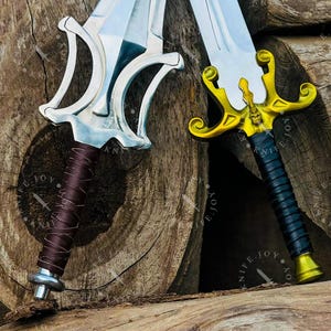 He Man Power Sword and Grayskull Sword set handmade fantasy replica 42 inch steel cosplay display weapon