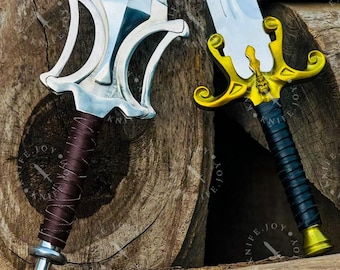He Man Power Schwert & Grayskull Schwert Set Handgemacht, Masters of the Universe Schwert Replica, 1987 Fantasy Schwert, Cosplay Waffe, Geschenk für Ihn