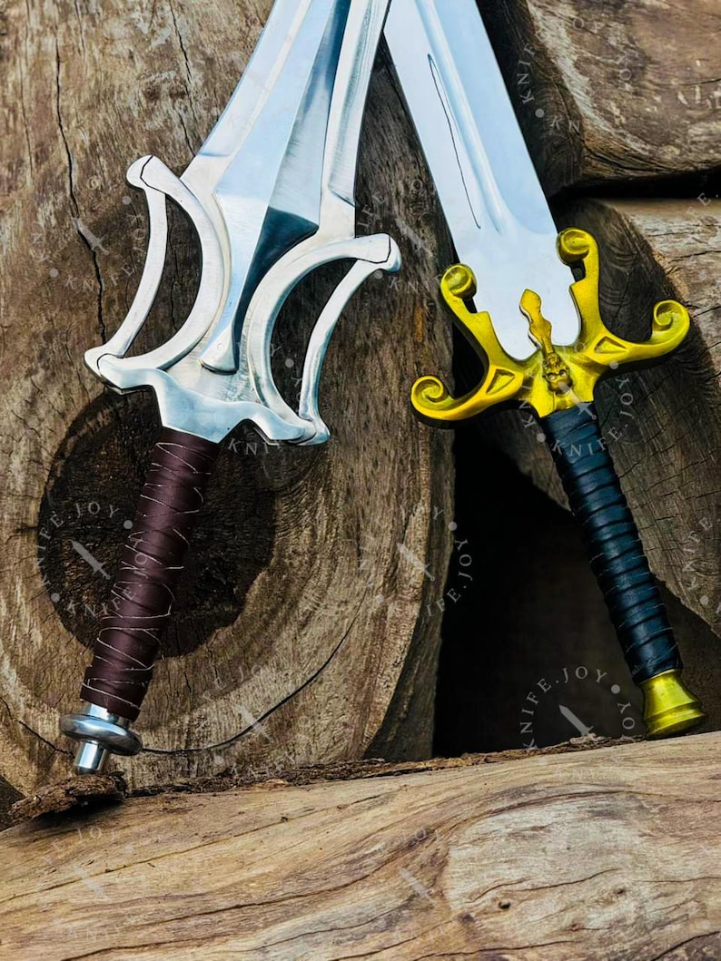 He Man Power Sword and Grayskull Sword set handmade fantasy replica 42 inch steel cosplay display weapon