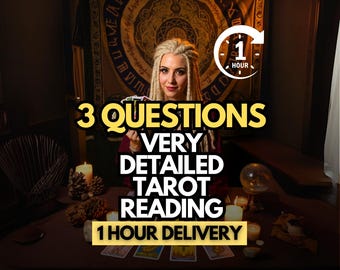 Same Hour 3 Question Tarot Reading, Yes or No Question Reading, Fast Psychic Answer, Tarot Answer, Medium Reading, Tarot Card Reading