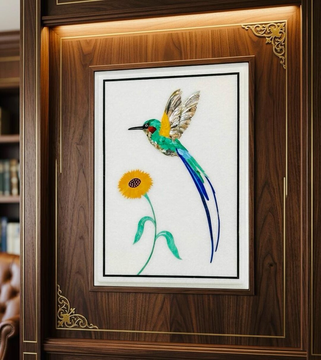 Custom Marble Inlay Wall Panel, Pietra Dura Semi Precious Stone Art - Etsy