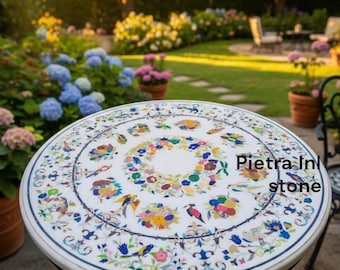 Handcrafted Round Marble Dining Table: Elegant Stone Art