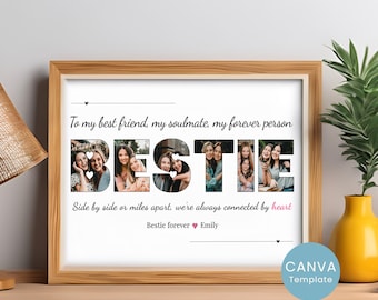 Editable Bestie Photo Collage - Personalized Gift (Digital Download)