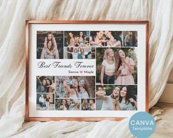 Best Friends Photo Collage – DIY Friendship Gift, Wall Art (Canva Template)