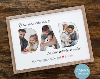 Personalisierte Vatertag Foto Collage - DIY Geschenk, Canva Vorlage (Instant Download)