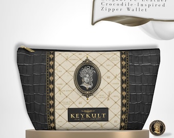Luxury Realtor Cosmetic Bag, KEYKULT Signature Regent Pouch Obsidian Cloud, Designer Real Estate Travel Organizer