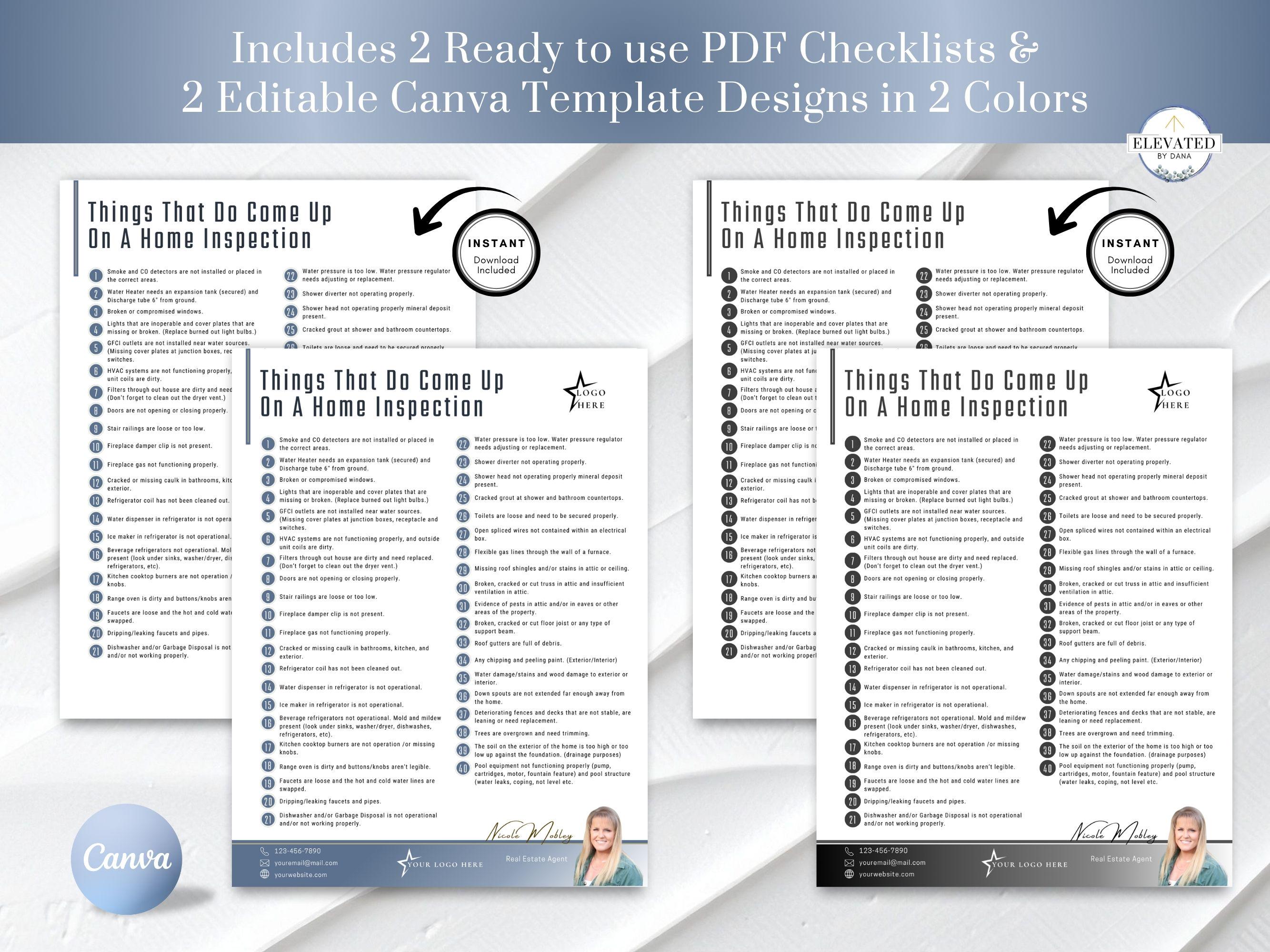 Real Estate Home Inspection Guide, Customizable Buyer & Seller ...