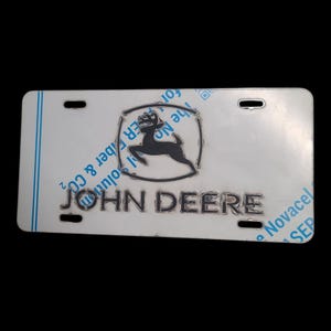 Plaque D'immatriculation Noire John Deere Gravée Au Laser