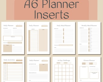 A6 Planner Inserts, Personal Planner, Daily Planner Bundle, Calendar, Budget Planner, Weekly Planner, Monthly Calendar, ADHD, Printable