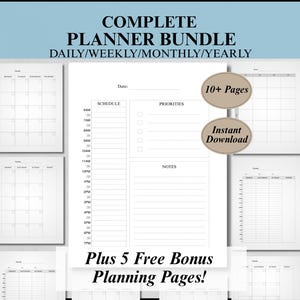 Printable Planner Inserts, Daily, Weekly, Monthly, Yearly, Budget Planner, Bill Tracker, Goal Planner, Project Planner, Instant Download,PDF