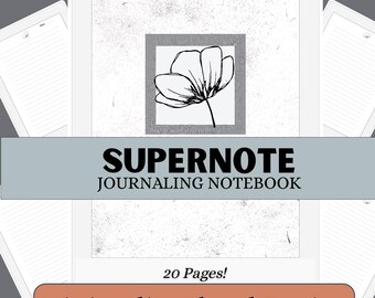 Supernote Journaling Notebook, Supernote Template, Supernote Nomad, Supernote Manta, Supernote Accessories, A6, Downloadable Journal, PDF