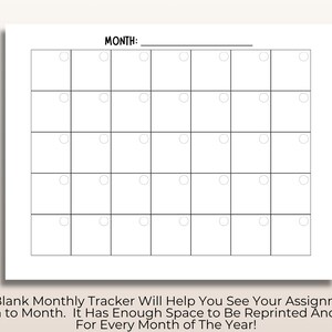Assignment Tracker, Editable Template, Academic Planner, Student Planner, ADHD Planner, To Do List, Monthly Tracker, Digital Download, PDF image 7