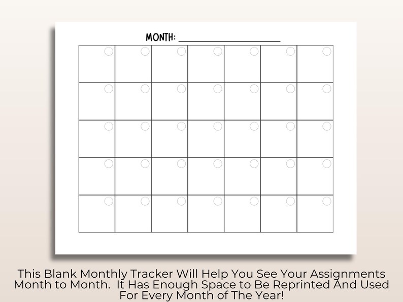 Assignment Tracker, Editable Template, Academic Planner, Student Planner, ADHD Planner, To Do List, Monthly Tracker, Digital Download, PDF image 7