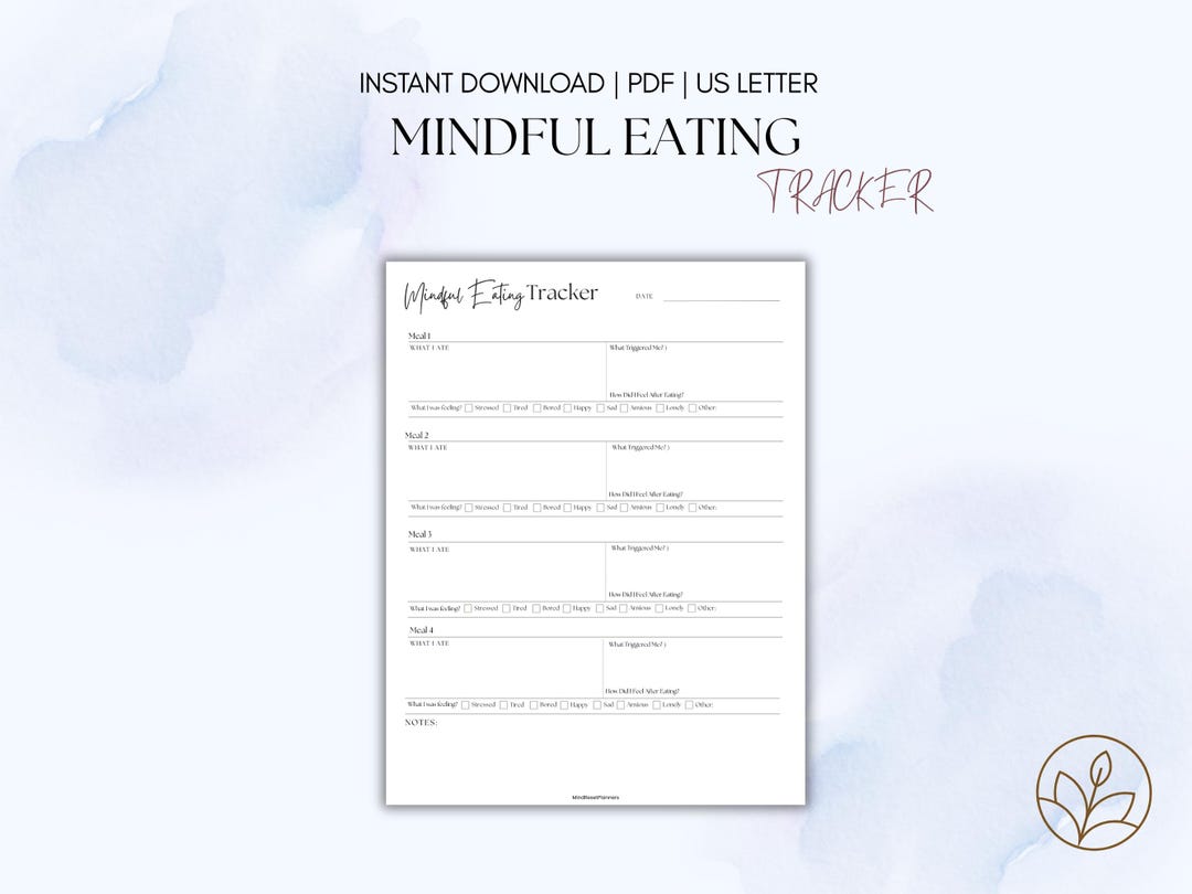 Photo inspiration: Mindful Eating Journal Food Diary Wellness Tracker Pdf Printable Photo Inspiration