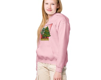 Lustiger Dino-Weihnachtshoodie für Kinder | T-Rex-Weihnachtshoodie für Kinder | Dino-Probleme-Weihnachtspullover