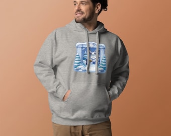 Winterliches Yeti-Geschenk | Gemütlicher Fantasy-Weihnachtshoodie | Magische Winterlandschaft