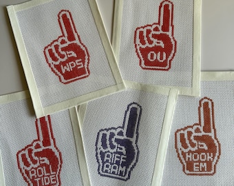 Collegiate Foam Finger Needlepoint Canvas