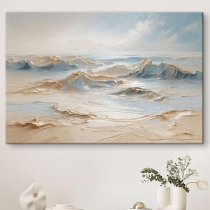 Abstract Ocean Waves Glass Wall Art: Modern Coastal Decor