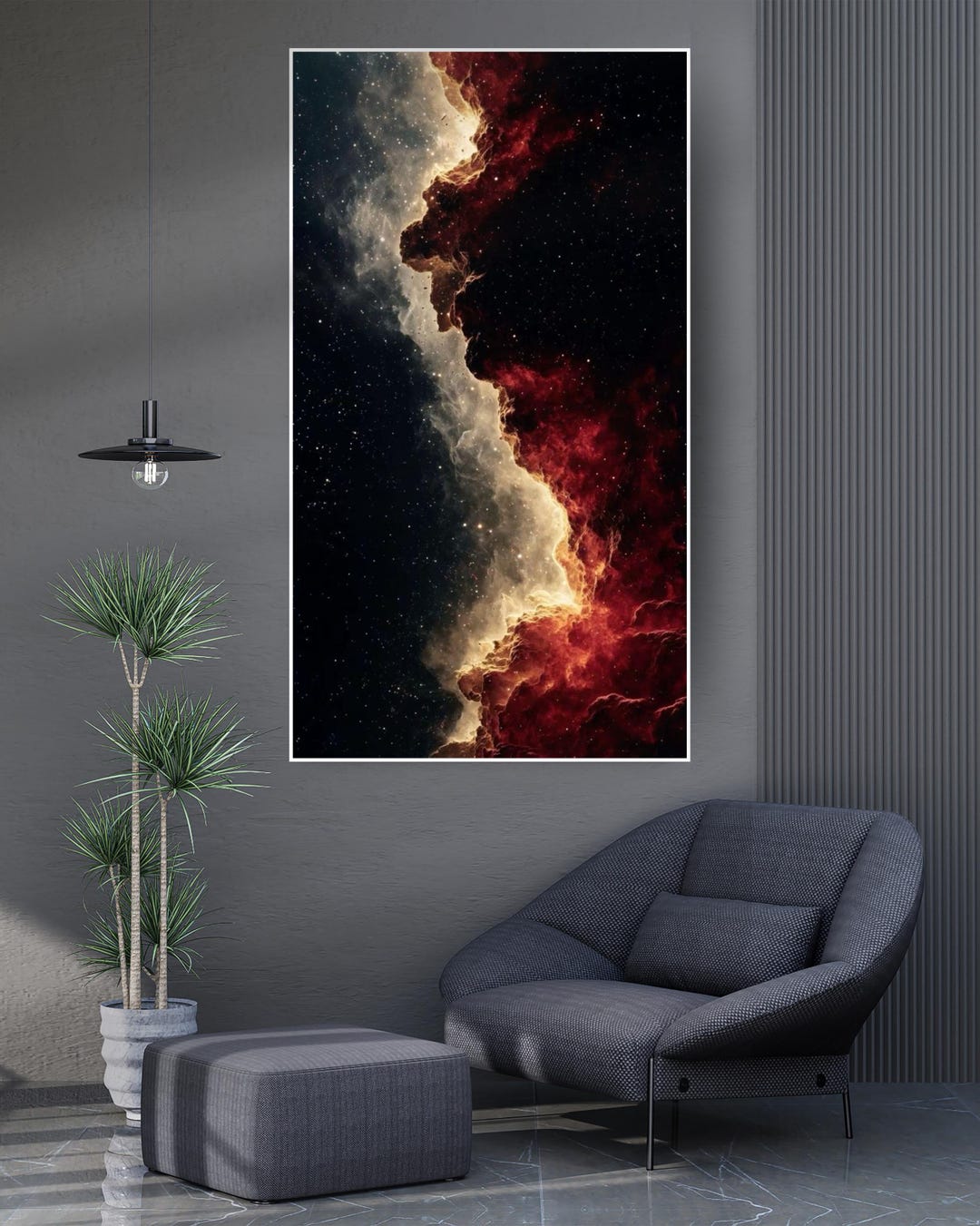 Galaxy Nebula Wall Art Print – Deep Space Abstract Photography – Red ...