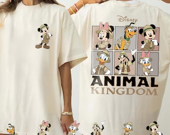 Chemise couleur confort Mickey et ses amis Animal Kingdom, chemise Disney vintage mode safari, chemise Disney assortie voyage en famille 2026