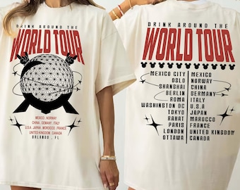 Camiseta de colores cómodos del Disney Epcot World Tour, camiseta "Bebe por el mundo", camiseta familiar a juego de Disneyworld, camiseta para viajes grupales de Disney 2026