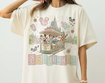 Retro Disneyland magisk tröja, pastellfärgad Disney-tröja, Musse Pigg och vänner-tröja, Magiskt slott 2026-tröja, Disney familjematchande resetröja