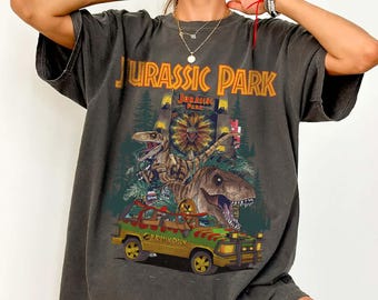 chemise graphique T-Rex Jurassic Park vintage, t-shirt Disneyland Family Trip