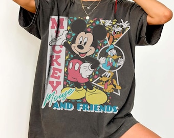 Vintage Disney Mickey & Friends Shirt, Retro Mickey Mouse Shirt, Donald Duck, Pluto, Goofy, Disneyworld Family Matching 2026 Tee