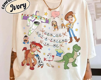 Retro Disney Pixar Toy Story & Friends Shirt, Toy Story You've Got A Friend In Me Shirt, Woody Buzz Lightyear Toy Story Shirt