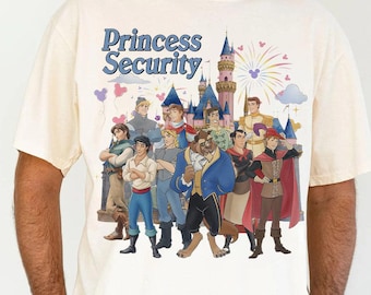 Camiseta vintage del Club de Seguridad de Princesas de Disneyland, camiseta a juego para el Día del Padre de Disneyland para novio, regalo para él, papá e hija