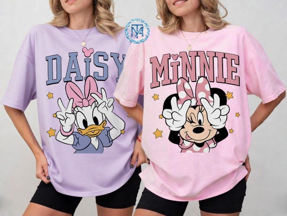 Retro Minnie Daisy Shirt, Vintage Disney Friends Tee, Comfort Colors White Disney Graphic Tee, Disney Girl Trip Shirt, Best Friend Gift Tee