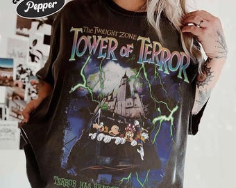 Disney Tower of Terror Shirt, Vintage Mickey & friends Hollywood Tower Tee, Twilight Zone Disney Ride Shirt, Spooky Halloween Disney Outfit
