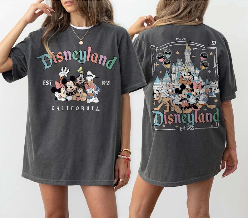 Koszulka vintage Disneyland California, dwustronna koszulka z Myszką Miki i Przyjaciele zdjęcie 2