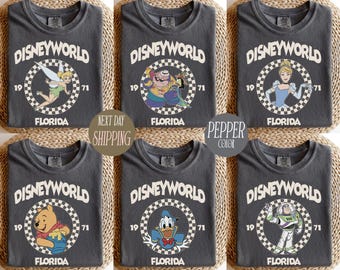 chemise vintage Disneyworld Est 1971, chemise Disneyworld Mickey et ses amis, chemise de voyage assortie pour la famille Disneyworld, t-shirt voyage Disney 2026