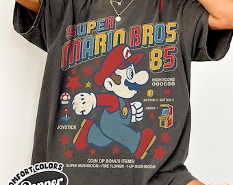Camiseta retro Super Mario Bros '85 Vintage, Camiseta Super Mario, Camiseta familiar Super Mario, Camiseta de cumpleaños grupal Mario, Camiseta Mario desde 1985