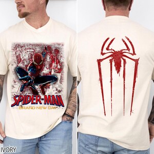 ヴィンテージ スパイダーマン ブランニューデイ Tシャツ：スパイダーマン マーベル Tシャツ、トム・ホランド スパイダーマン Tシャツ、MCU アベンジャーズ スパイダーマン シャツ、ブランニューデイ Tシャツ 画像 6