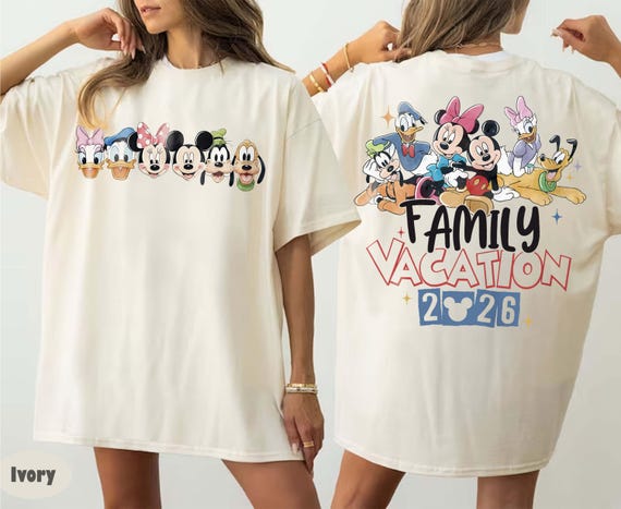 Disney 2026 Family Vacation Shirt, Disneyworld Mickey And Friends, Disney Matching Tee, Disney Family 2026 Shirt, Retro Disneyworld Trip Tee