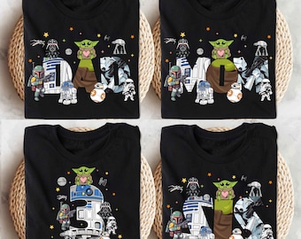 Camiseta personalizada de cumpleaños familiar de Star Wars, camiseta de cumpleaños de Star Wars, camiseta de cumpleaños de Disney para niño, camiseta a juego para la familia de Star Wars para fiestas de cumpleaños.