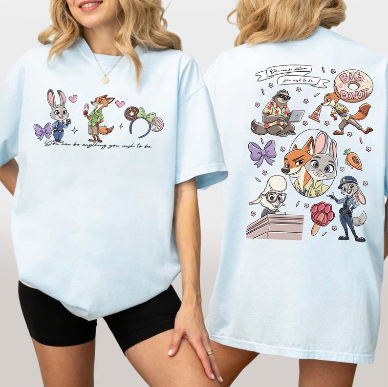 Camiseta de Nick y Judy de Zootrópolis de Disney, camiseta retro de Zootrópolis, camiseta de viaje a Zootrópolis de Disney 2026, camiseta infantil de Disney, camiseta de aventura de WDW imagen 2