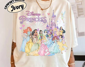 Vintage Disney Princess Characters Shirt, Disneyland Princess 2026 Shirt, Disney Girly Trip Shirt, Disneyworld Shirt, Rapunzel, Belle