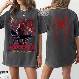 ヴィンテージ スパイダーマン ブランニューデイ Tシャツ：スパイダーマン マーベル Tシャツ、トム・ホランド スパイダーマン Tシャツ、MCU アベンジャーズ スパイダーマン シャツ、ブランニューデイ Tシャツ 画像 5