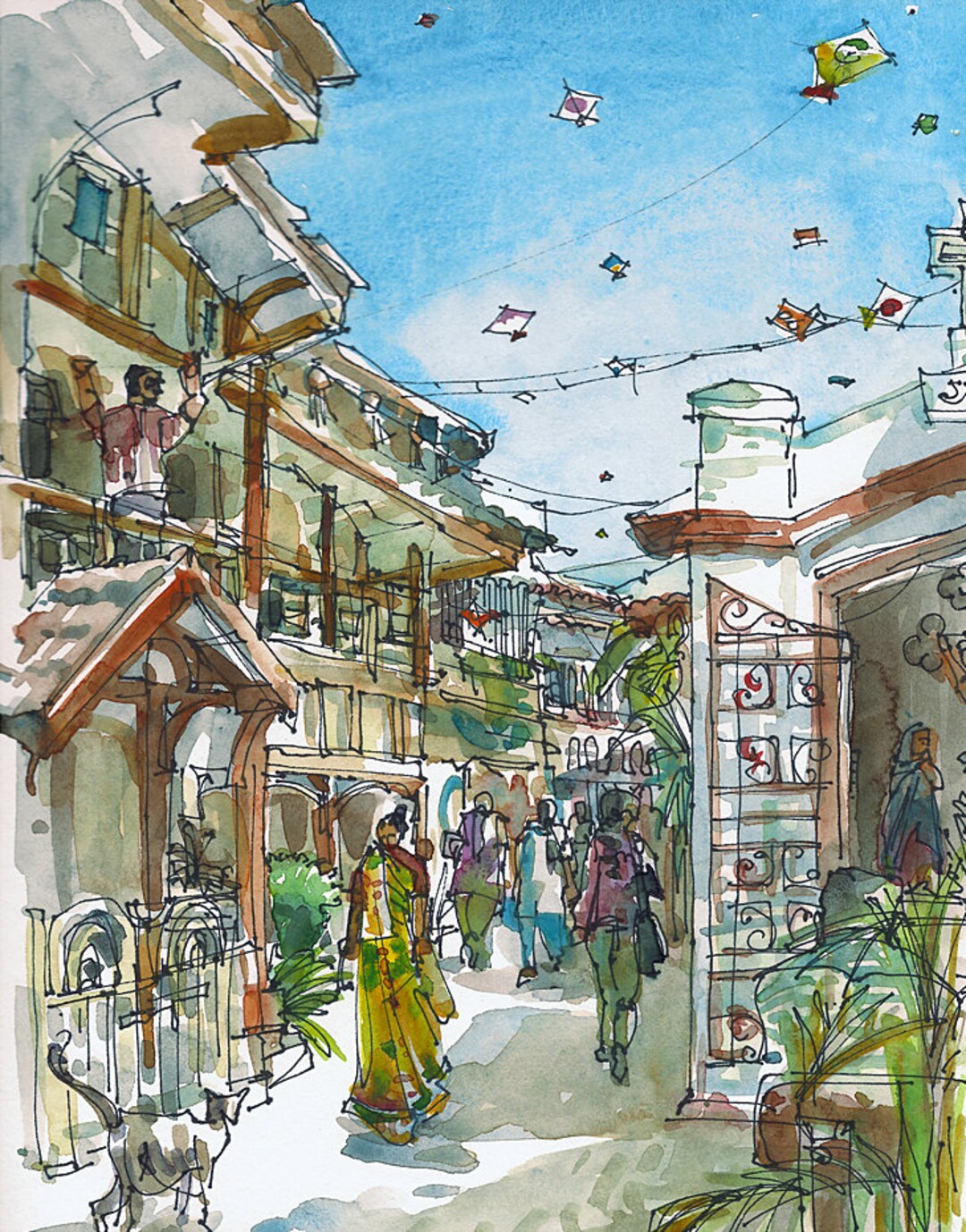 India Kite Flying Festival Mumbai Bombay Fine Art Print Etsy