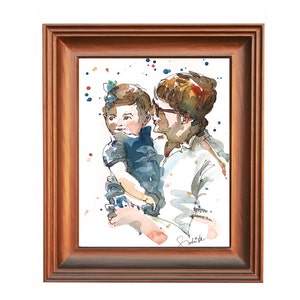 Custom Portrait in watercolors, 1-2 people image 4